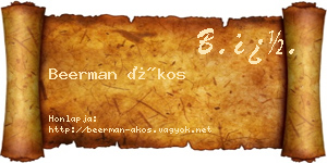 Beerman Ákos névjegykártya